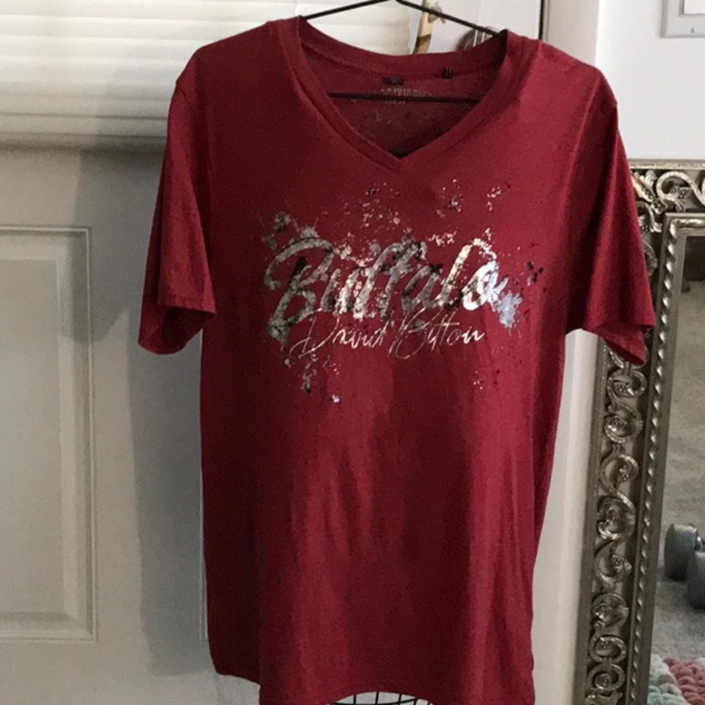 Deep Red Mens Buffalo T Shirt